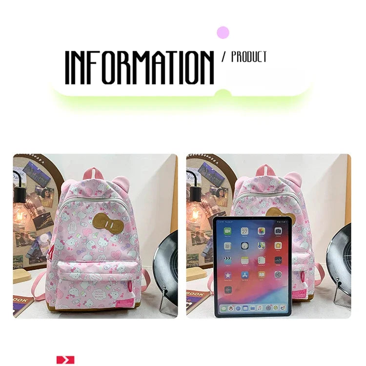 Sanrio Ins Style New Hellokitty Student Schoolbag Cute Hello Kitty Backpack Large Capacity Backpack