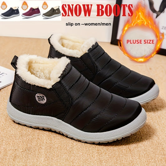 Women'S Winter Snow Boots, Warm And Plush, Short Boots, Shoes, Thickened, Flat-Soled Footwear.