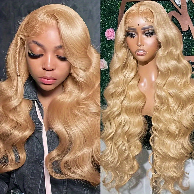 Hot Selling New Styles13x6 Ombre Honey Blonde Lace Front Wigs Human Hair, 27# Frontal Wigs Pre Plucked Bleached Knots Transparent Lace Front Wig Human Hair For Black Women Glueless Human Hair Wig