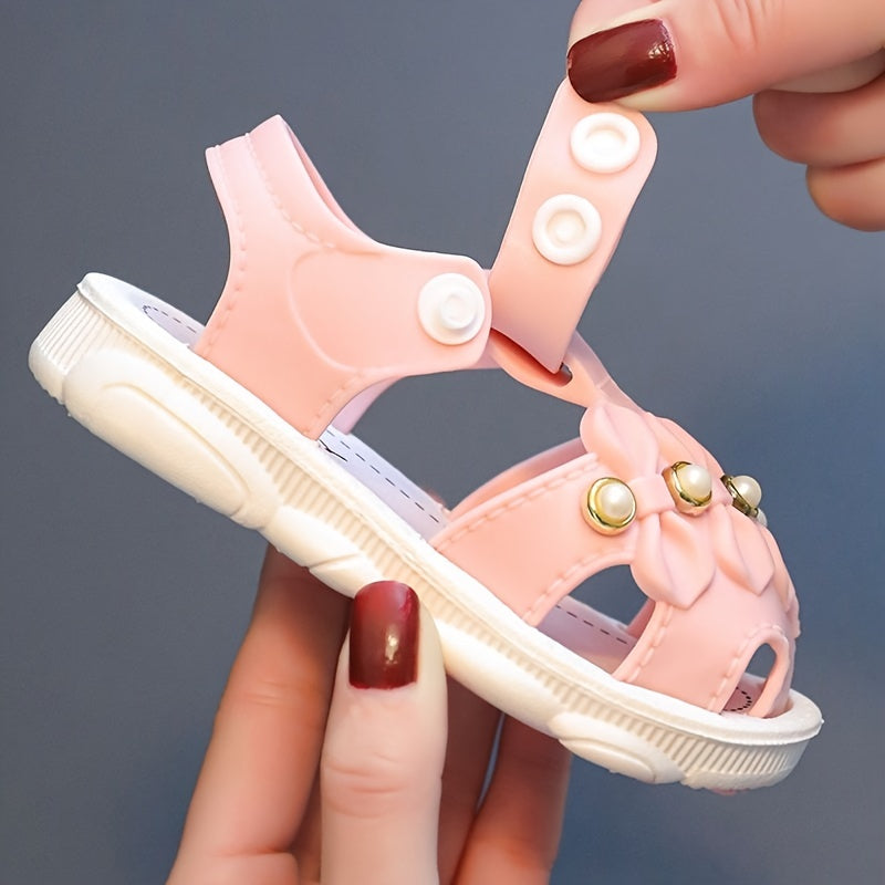 JIAGEYA Girls' Sandals 2023 Summer New Children's Non-slip Soft Bottom Children's Little Girls Baby Princess Beach Shoes