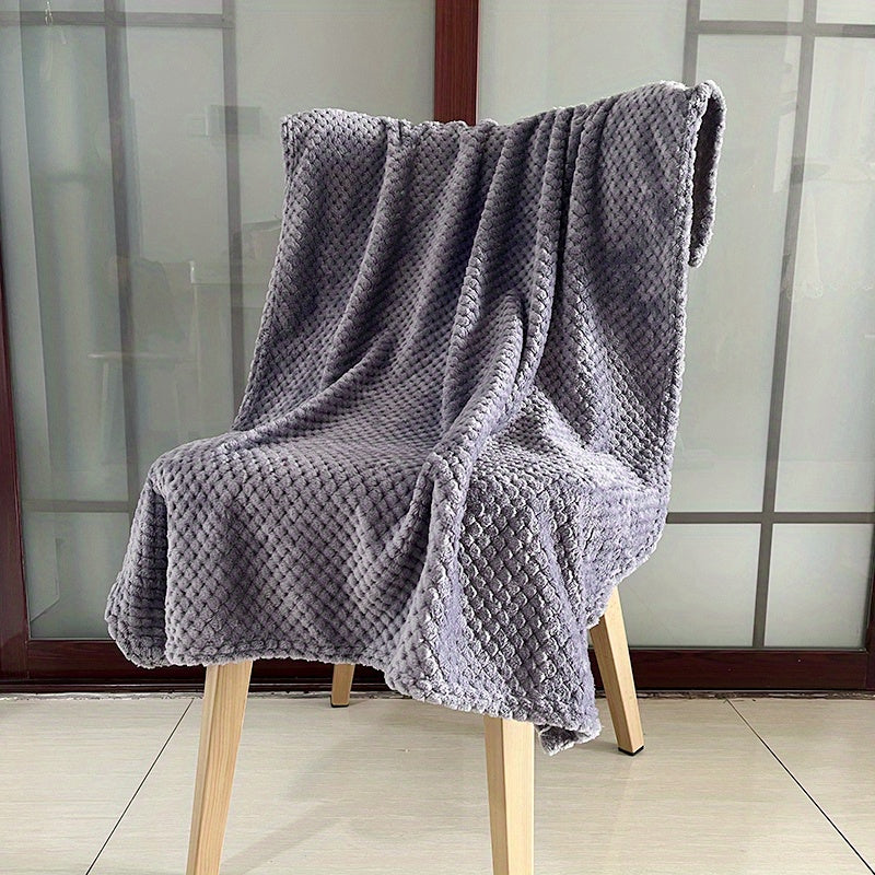 Baby Thickened Flannel Blanket, Plain Color Pineapple Plaid Flannel, Small Size Blanket, Soft Kids Couch Throw Blanket, Baby Swaddle Blanket, For All Season Christmas, Halloween, Thanksgiving Day Gift