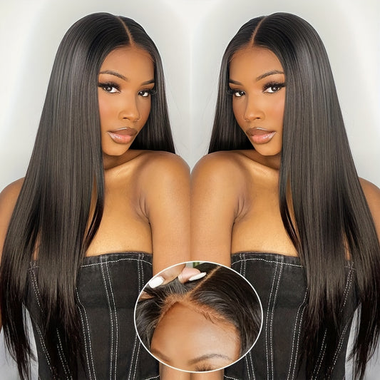 200% Density 13*4 Glueless Wigs Human Hair 13x4 Straight Lace Front Wig Human Hair Pre Plucked With Baby Hair Straight Brazilian Human Hair Wigs For Women Black Straight Wig