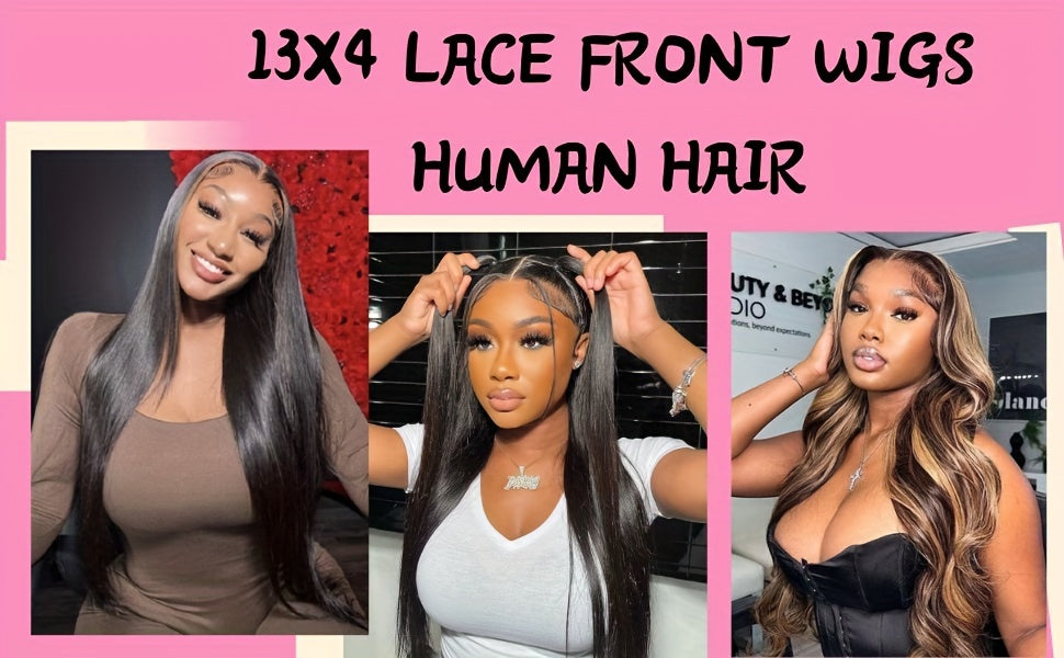 250% Density Glueless Wigs Human Hair Pre Plucked Pre Cut 13x4 HD Transparent Lace Front Wigs Human Hair For Women Straight Bye Bye Knot Wigs