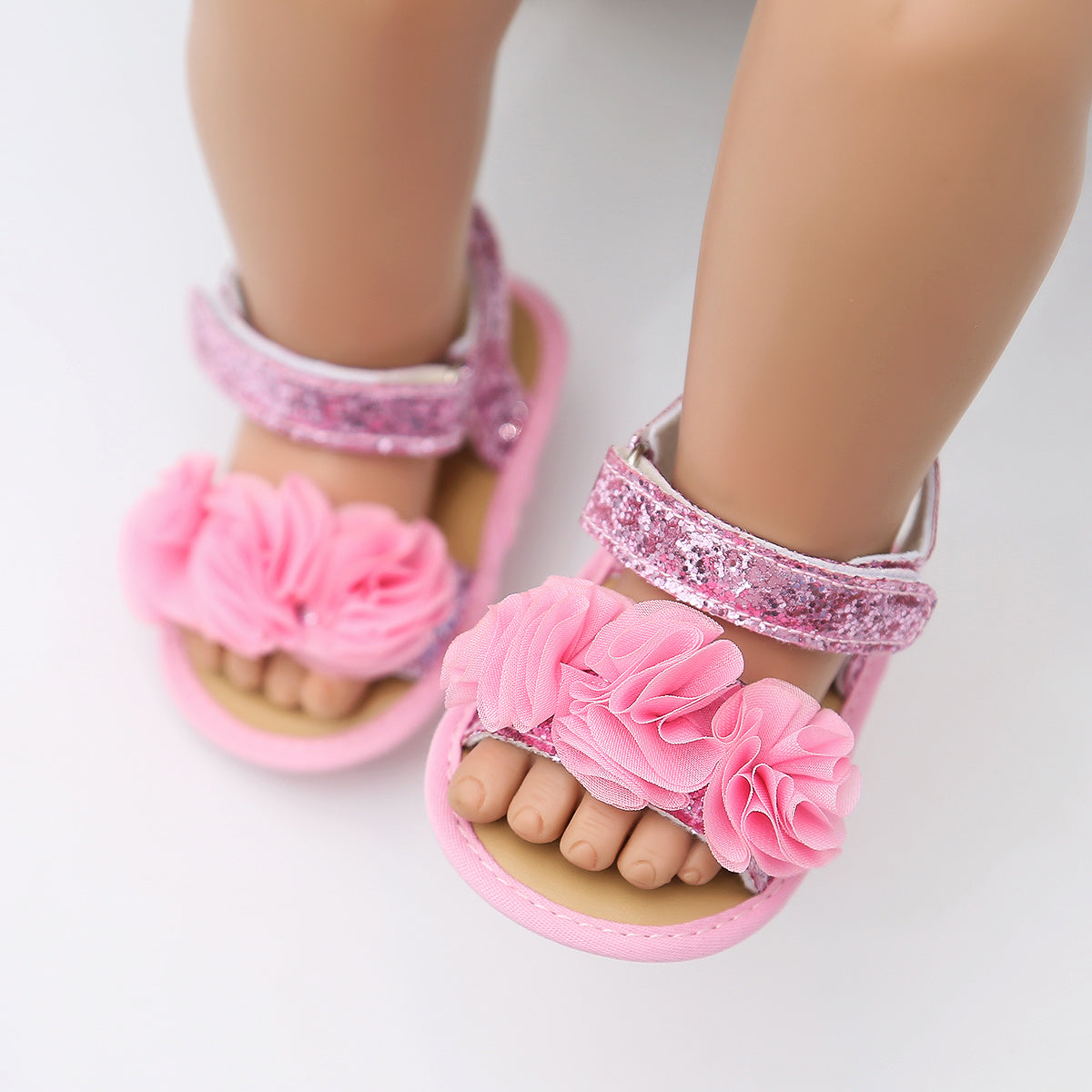 Adorable Baby Girl's Floral Sandals - Breathable, Comfortable, and Durable Open-Toe Shoes for Newborn, Infant, and Toddler's First Steps, Perfect for Spring, Summer, Beach, and Outdoor Activities