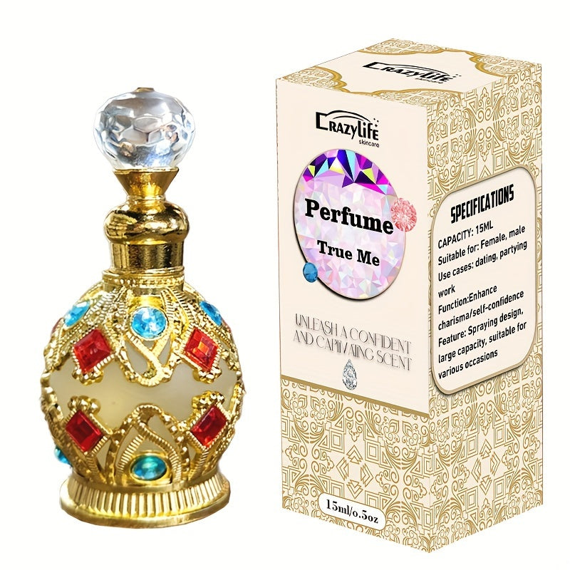 15ml Crazylife Arabian Crown Eau de Parfum - Seductive Exotic Fragrance in Glamorous Crystal Bottle - Perfect for Evening Glamour & Special Occasions