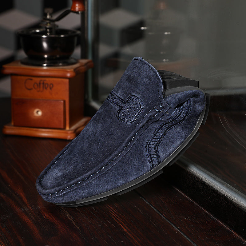 Men's Casual Loafers, Upper, PU Lining, Rubber Sole, Fabric Insole, Round Toe Slip-On Shoes for All Seasons, Dressy Shoes