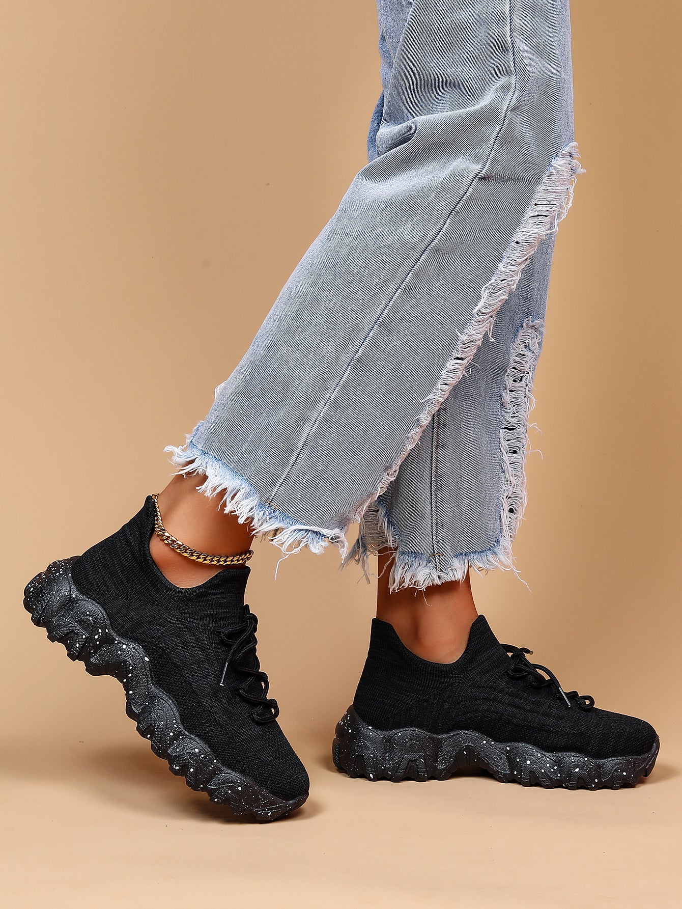 Women'S Casual Sports Sneakers, Striped Low Top Slip-On Shoes with Round Toe, Non-Slip Rubber Sole, Fabric Upper & Inner, All-Season Spring Footwear