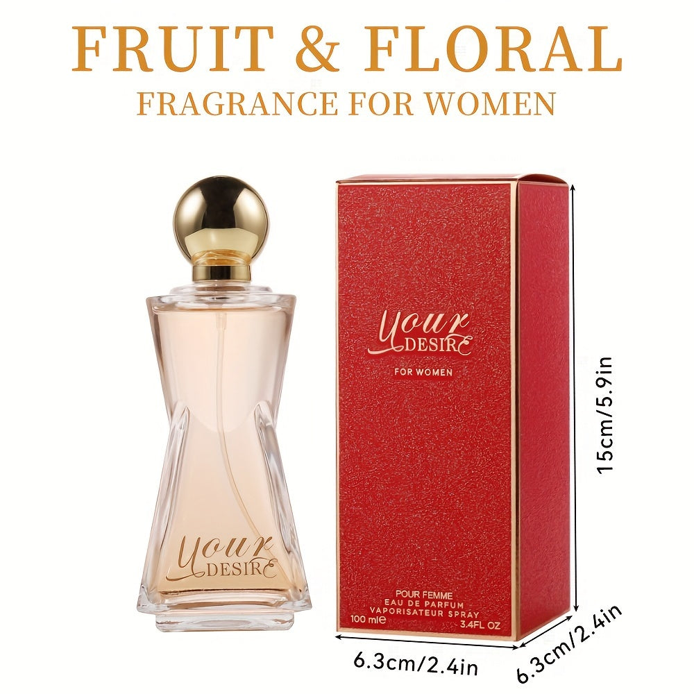 3.4fl Oz Luxurious Peach Blossom Eau De Parfum Spray - Long-Lasting, Seductive Fragrance with Mandarin Orange, Jasmine Notes - Perfect for Dating, Daily Life, Parties, Gift Giving, Romantic Occasions