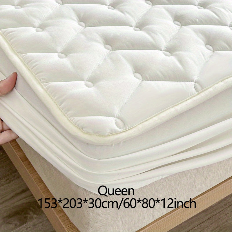 1pc Waterproof Fitted Sheet, Soft Comfortable Polyester Bedding Fitted Sheet, For Bedroom, Guest Room, With Deep Pocket, Fitted Bed Sheet Only