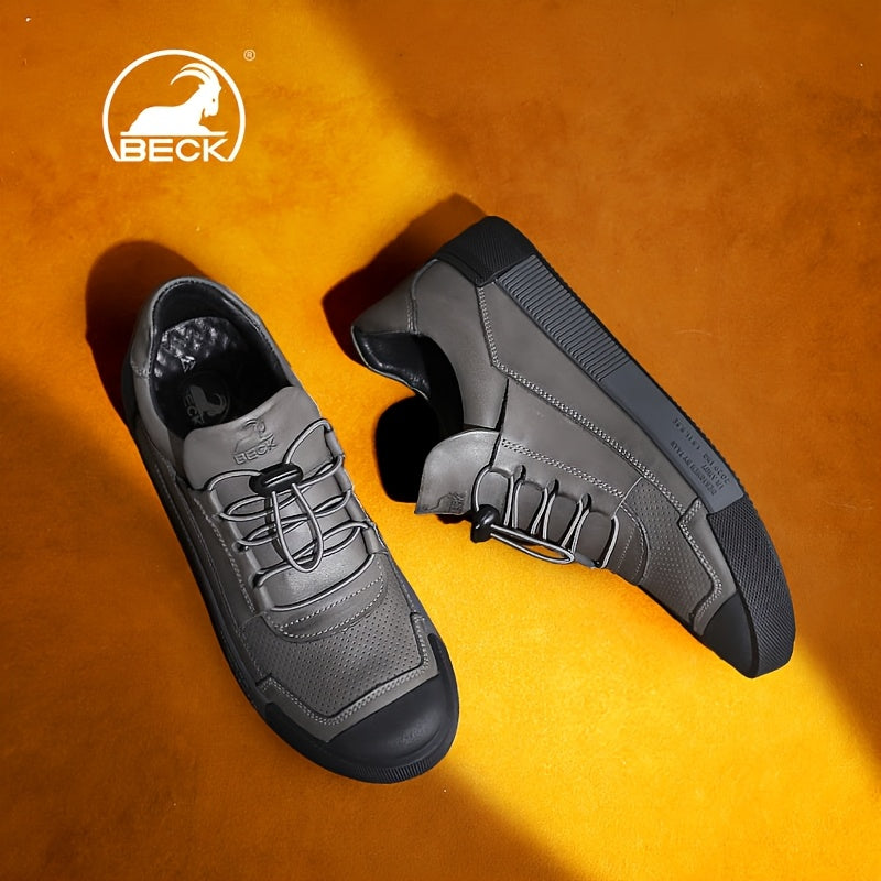 Men's Genuine Leather Lace-Up Shoes - Minimalist Formal & casual Shoes, Cushioned Insole & Non-Slip Rubber Sole for Office, Everyday, Semi-Formal Events - All-Season Everyday dress shoes, Office Footwear, Stylish Footwear, Br