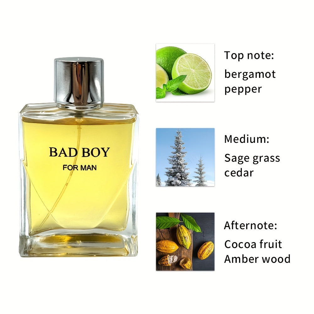 3.4oz Eau De Parfum For Men, Refreshing And Long Lasting Fragrance With Spicy Woody Notes, Perfume For Dating And Daily Life, A Perfect Gift For Him