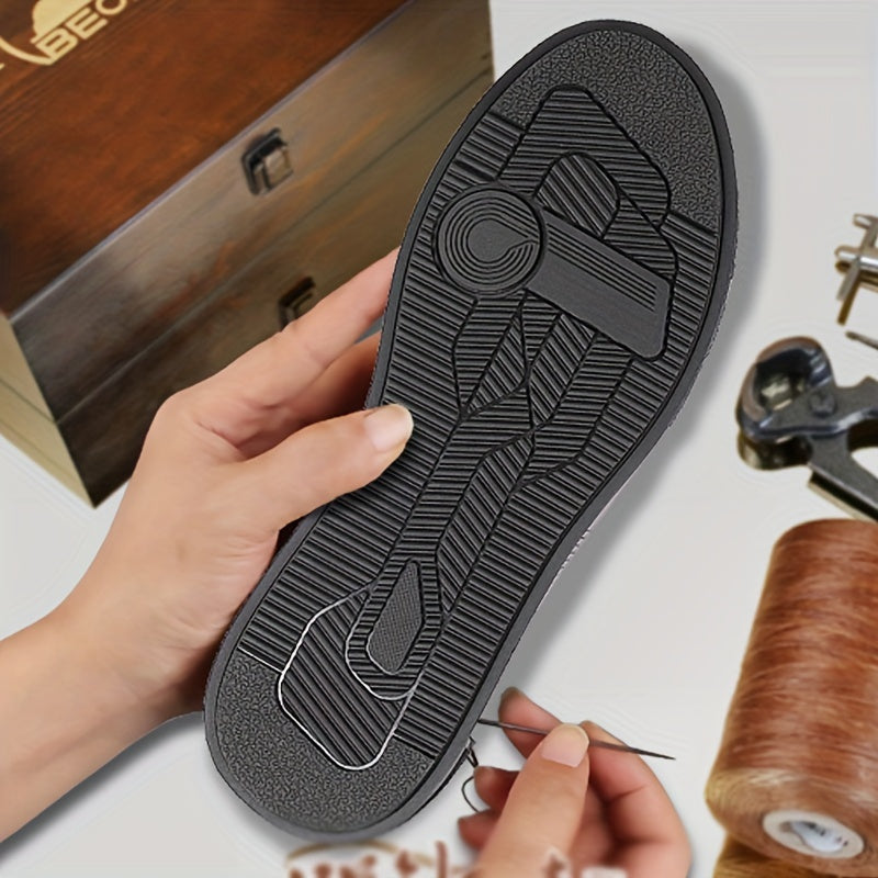 Men's Genuine Leather Lace-Up Shoes - Minimalist Formal & casual Shoes, Cushioned Insole & Non-Slip Rubber Sole for Office, Everyday, Semi-Formal Events - All-Season Everyday dress shoes, Office Footwear, Stylish Footwear, Br