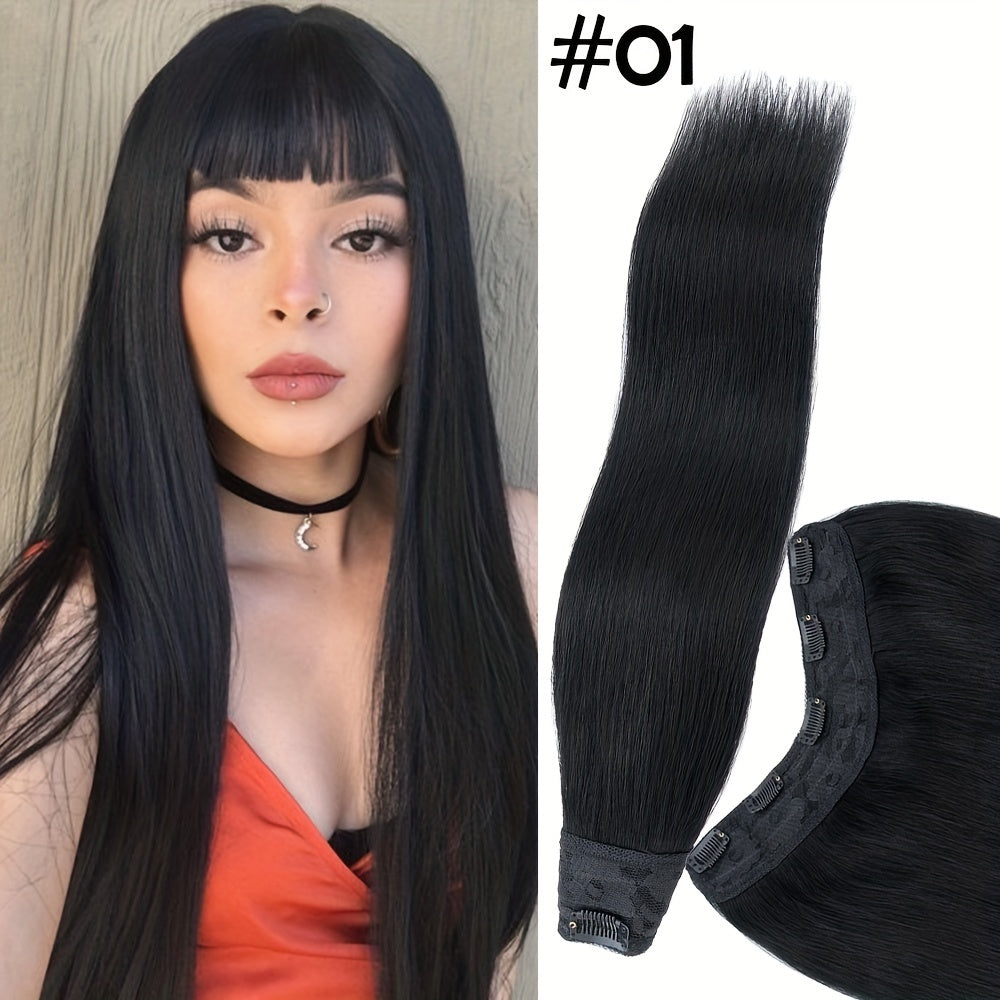 100% Human Hair V-Shap Clip In 100% Remy Human Hair Extensions One Piece 5 Clips Half Full Head 12in-22in Any Colors Hair Clips Hair Accessories