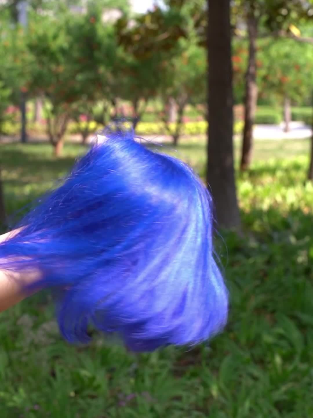 180% Density Dark Green Blue Bob Wig - Human Hair with 13x4 Lace Front - Realistic & Vibrant - Straight Style for Women