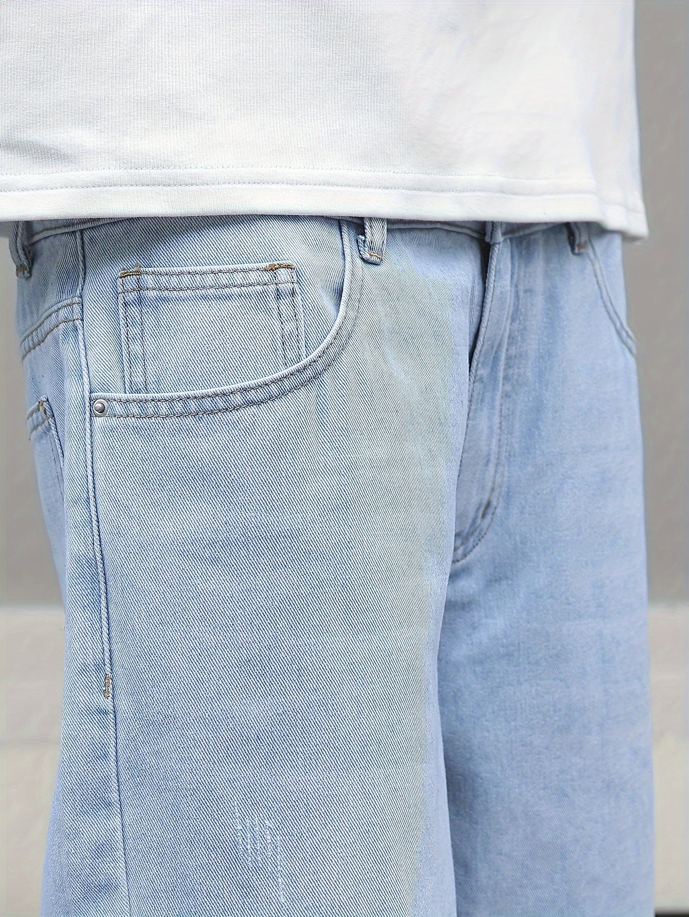 Relaxed Fit Wide Leg Ripped Jeans for Men - Stylish Comfortable Denim Pants with Street Style Fashion, Loose Fit, Comfy, Fashionable, and Trendy - Perfect for Casual Daily Wear