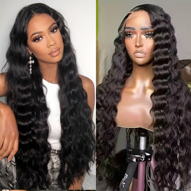 30Inch Human Hair Wigs for Women: 13x6 Deep Curly Pre Plucked Loose Deep Wave Full Density Hd Transparent Frontal Wig