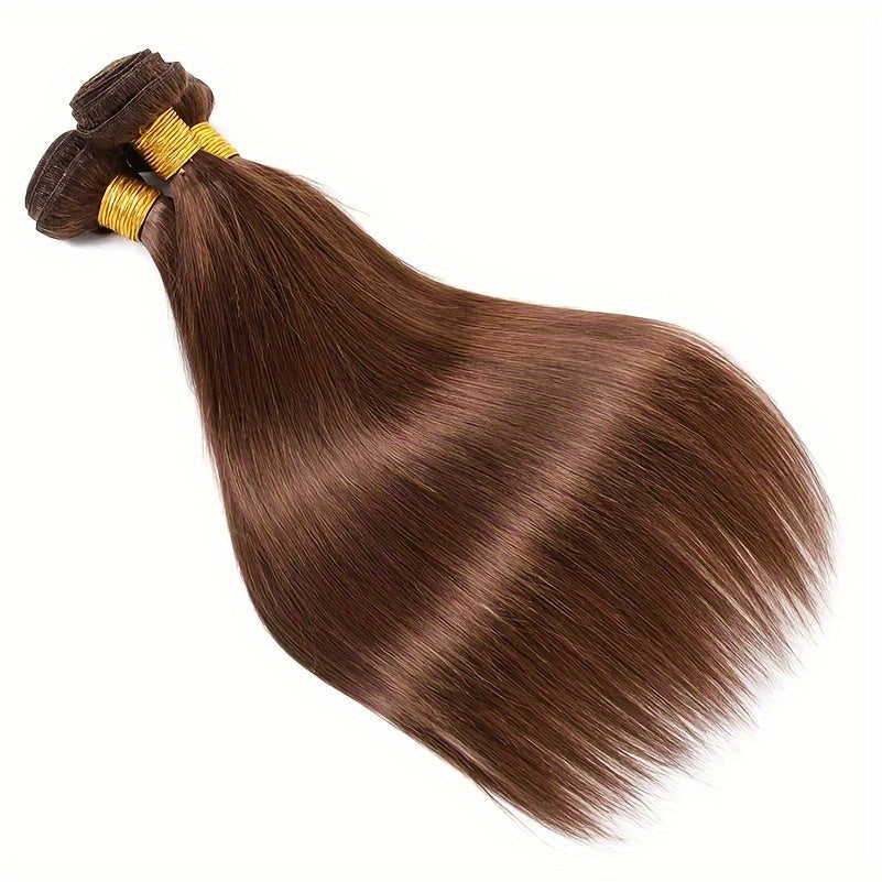 Brown Bunches Of Human Hair, Light Brown Straight Hair Bunches, 3 Brazilian Straight Hair Bunches, 100% Human Hair, Women'S Hair Extension