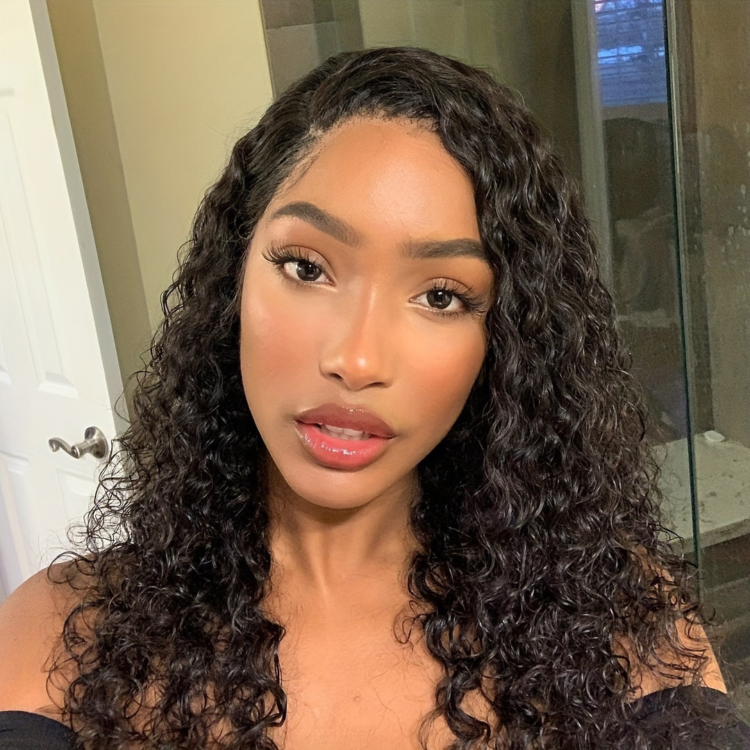 150% Density Water Wave Bob Wig - 13x4 Lace Frontal, Pre-Plucked Natural Hairline, Remy Brazilian Human Hair, Short Curly Style for Women, Versatile & Stylish Look, Hair Wig, Cranberry