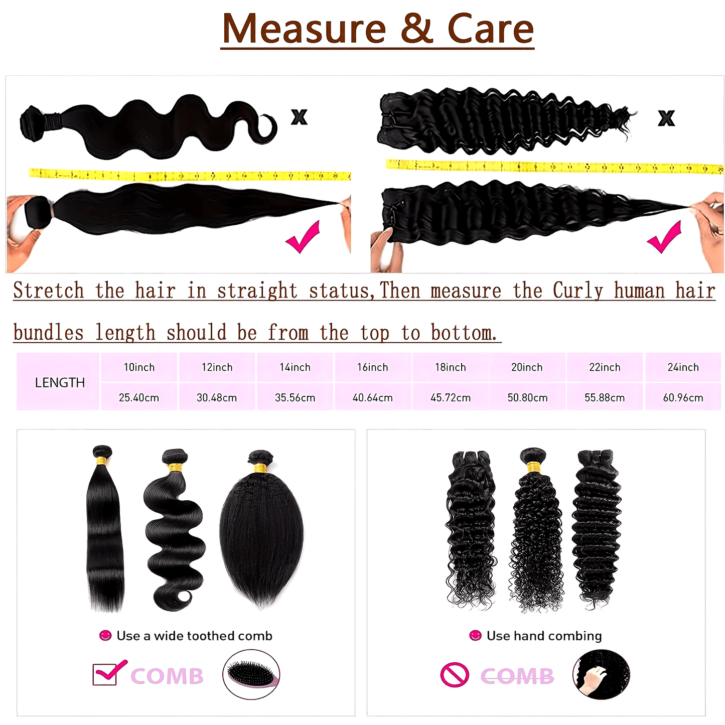 Kinky Curly Human Hair Bundles - Thick Curly Weaves, Virgin Hair Bundles for Full Head Coverage in Natural Black Color (Can be Dyeable), 3 Bundles Totaling 300g±10g