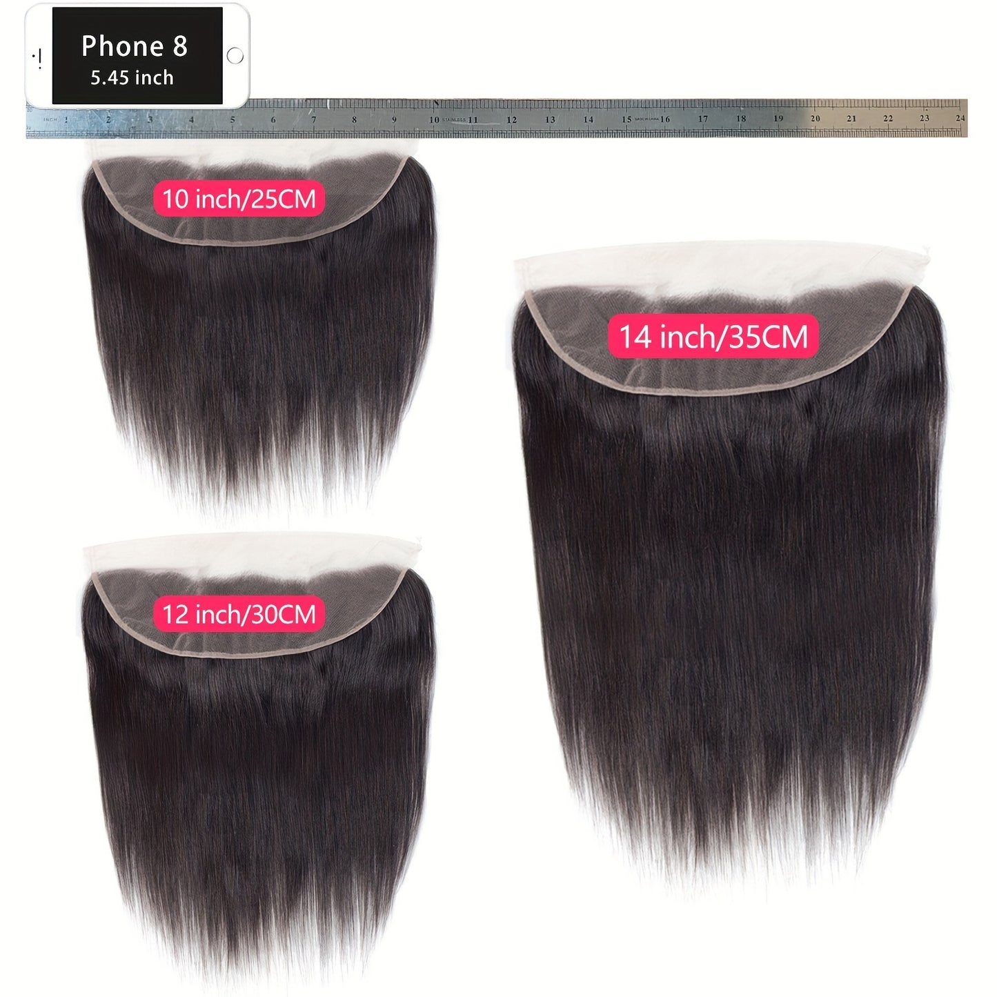 13x4 HD Lace Frontal Closure Brazilian Straight Human Hair Frontal 150% Density Brazilian Virgin Straight Hair Frontal Closures Natural Black Color