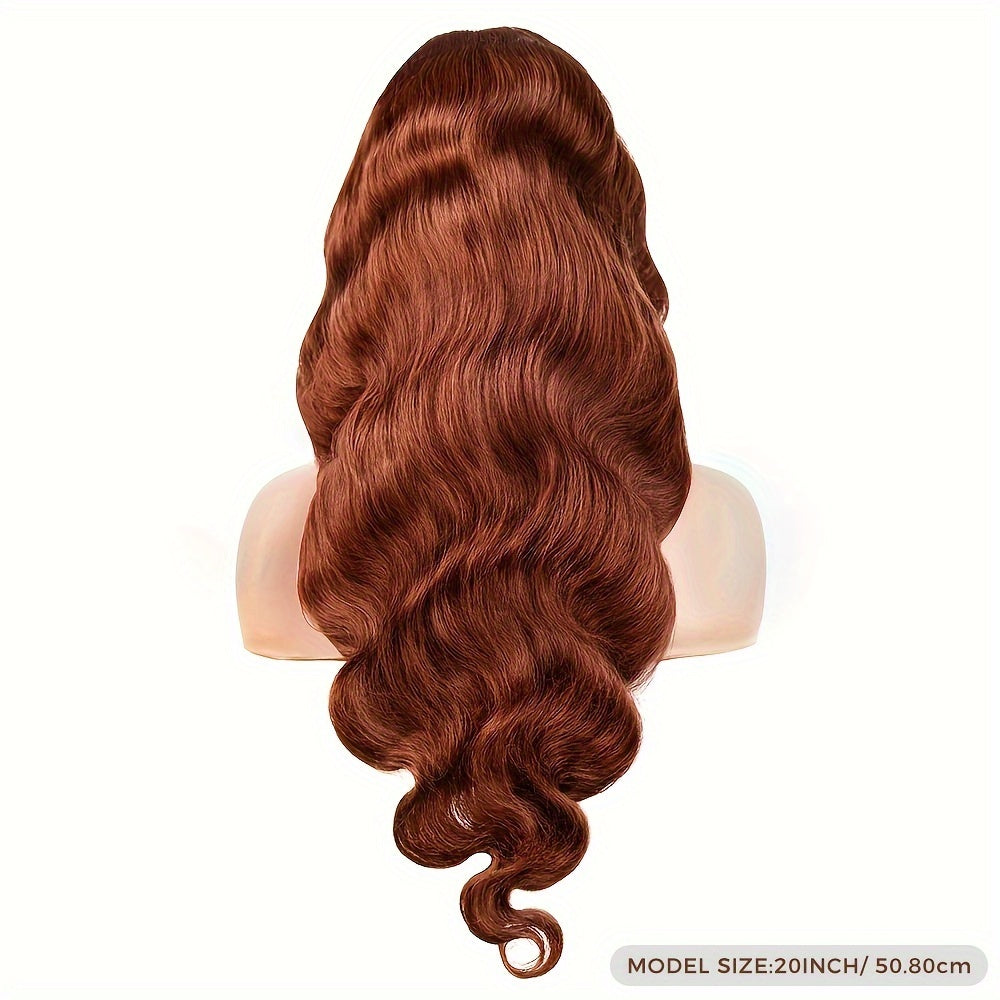 Reddish Brown Lace Front Human Hair Wigs Body Wave 13x6 HD Lace Frontal Wig Preplucked Dark Red Brown Lace Front Wig