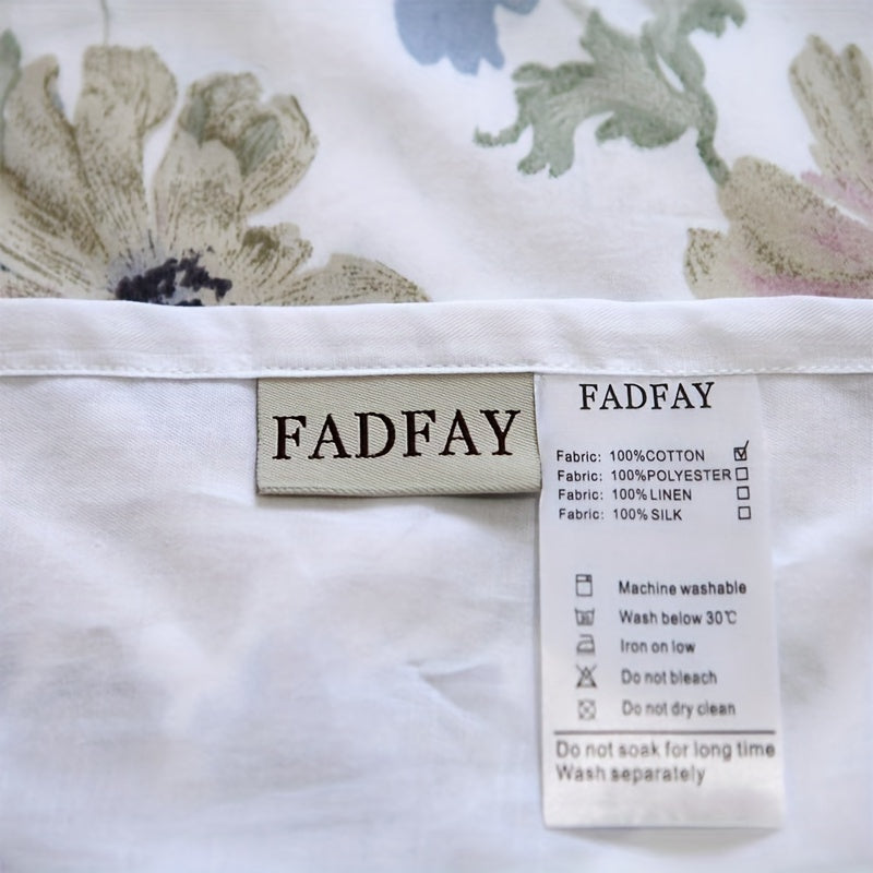 4-Piece White Floral Shabby Chic Bed Sheet Set - 100% Soft Cotton, Breathable, Hypoallergenic, and Gentle on Skin - Luxurious Bedding for a Comfortable Sleeping Experience