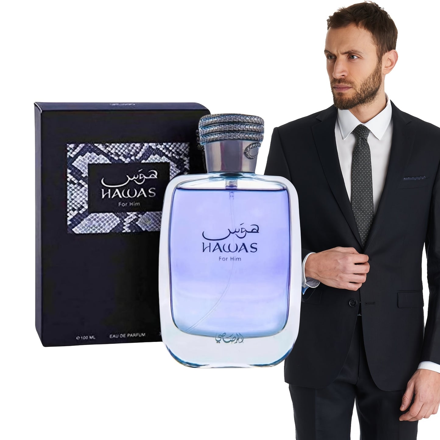 Hawas Cologne For Men, Men Eau De Parfum Spray, - Long Lasting Fragrance Spray 100 Ml