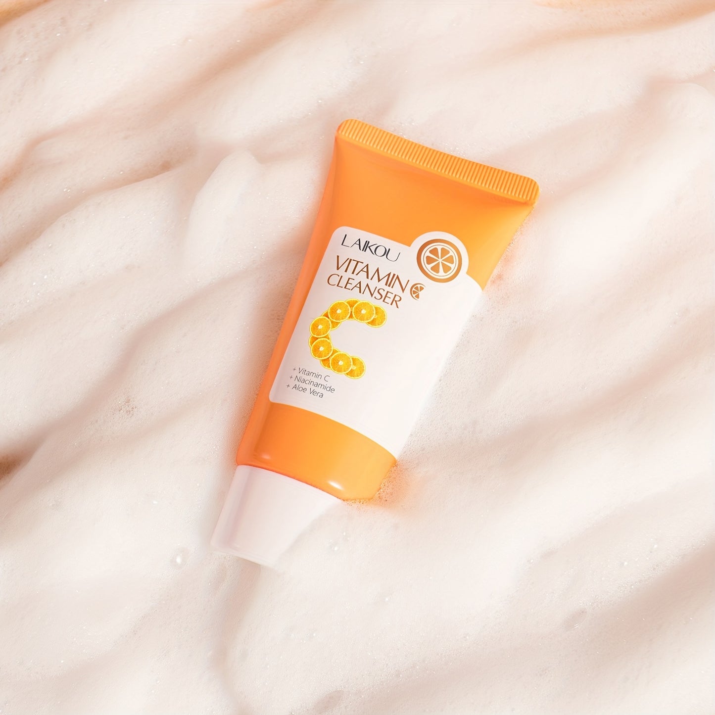 LAKOU Vitamin C Facial Cleanser - 50g/1.76oz, Formaldehyde-Free, Oil Control, Brightening, Pore Cleansing, Unisex-Adult, 1pc