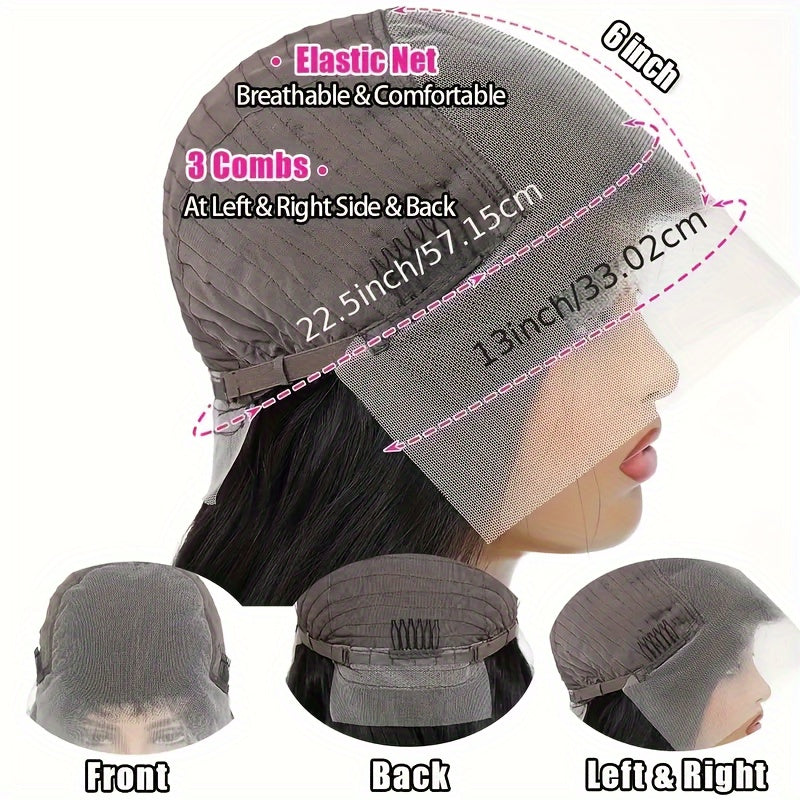 200% Density 13x6 Deep Wave Lace Front Wigs Human Hair 13x6 HD Lace Deep Curly Glueless Frontal Wigs Human Hair Pre Plucked For Women