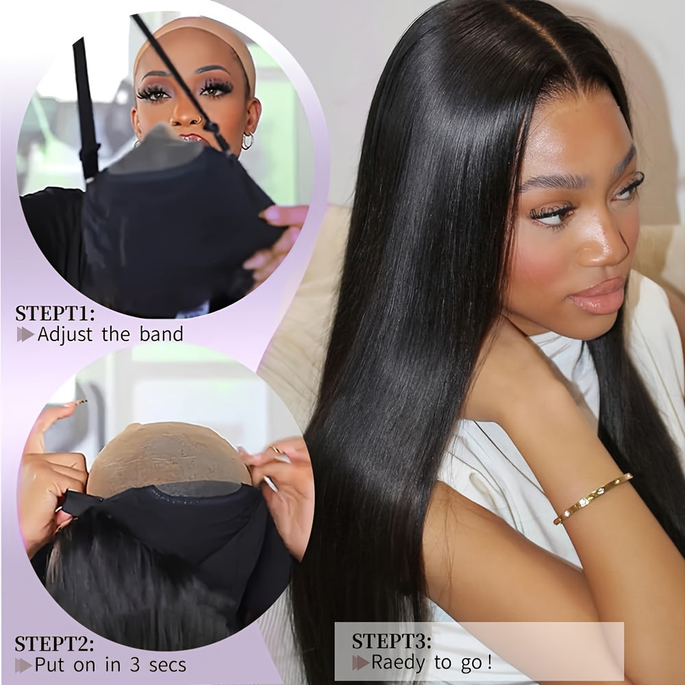 200% Density 13*4 Glueless Wigs Human Hair 13x4 Straight Lace Front Wig Human Hair Pre Plucked With Baby Hair Straight Brazilian Human Hair Wigs For Women Black Straight Wig