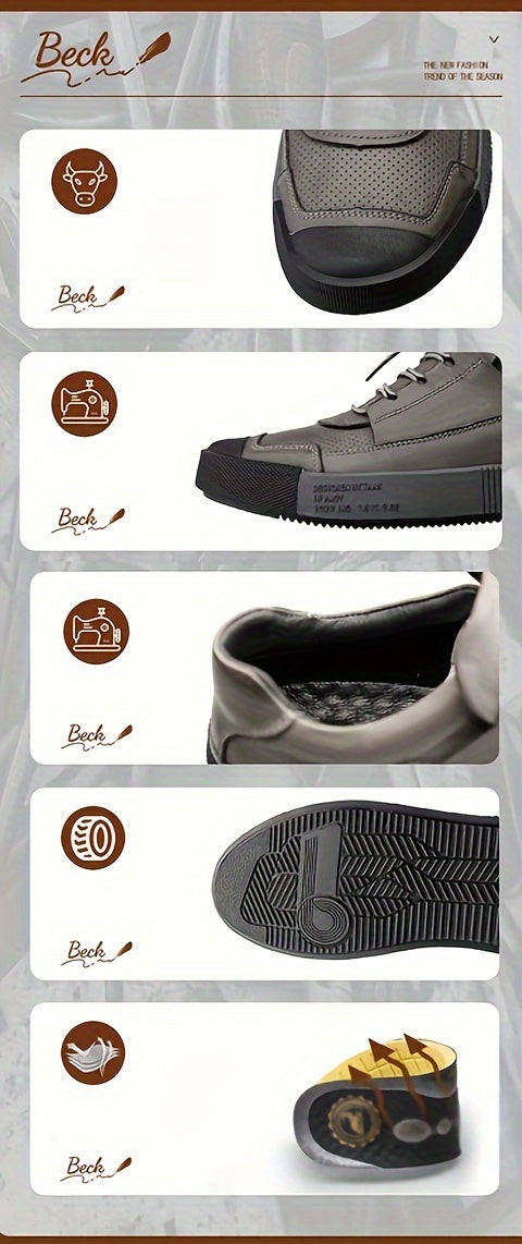 Men's Genuine Leather Lace-Up Shoes - Minimalist Formal & casual Shoes, Cushioned Insole & Non-Slip Rubber Sole for Office, Everyday, Semi-Formal Events - All-Season Everyday dress shoes, Office Footwear, Stylish Footwear, Br