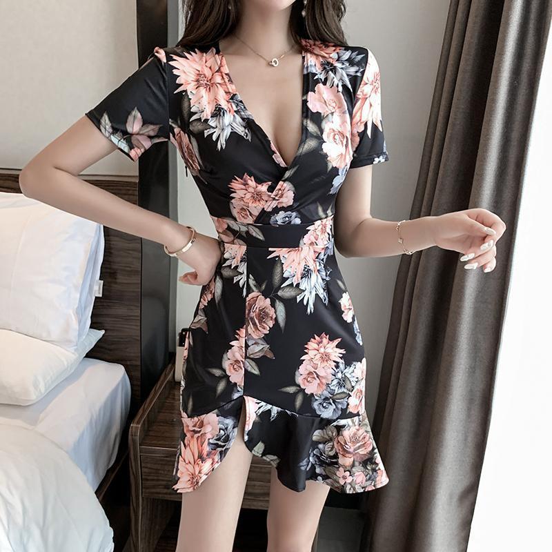 Female Casual Retro Printed All-matching Dress