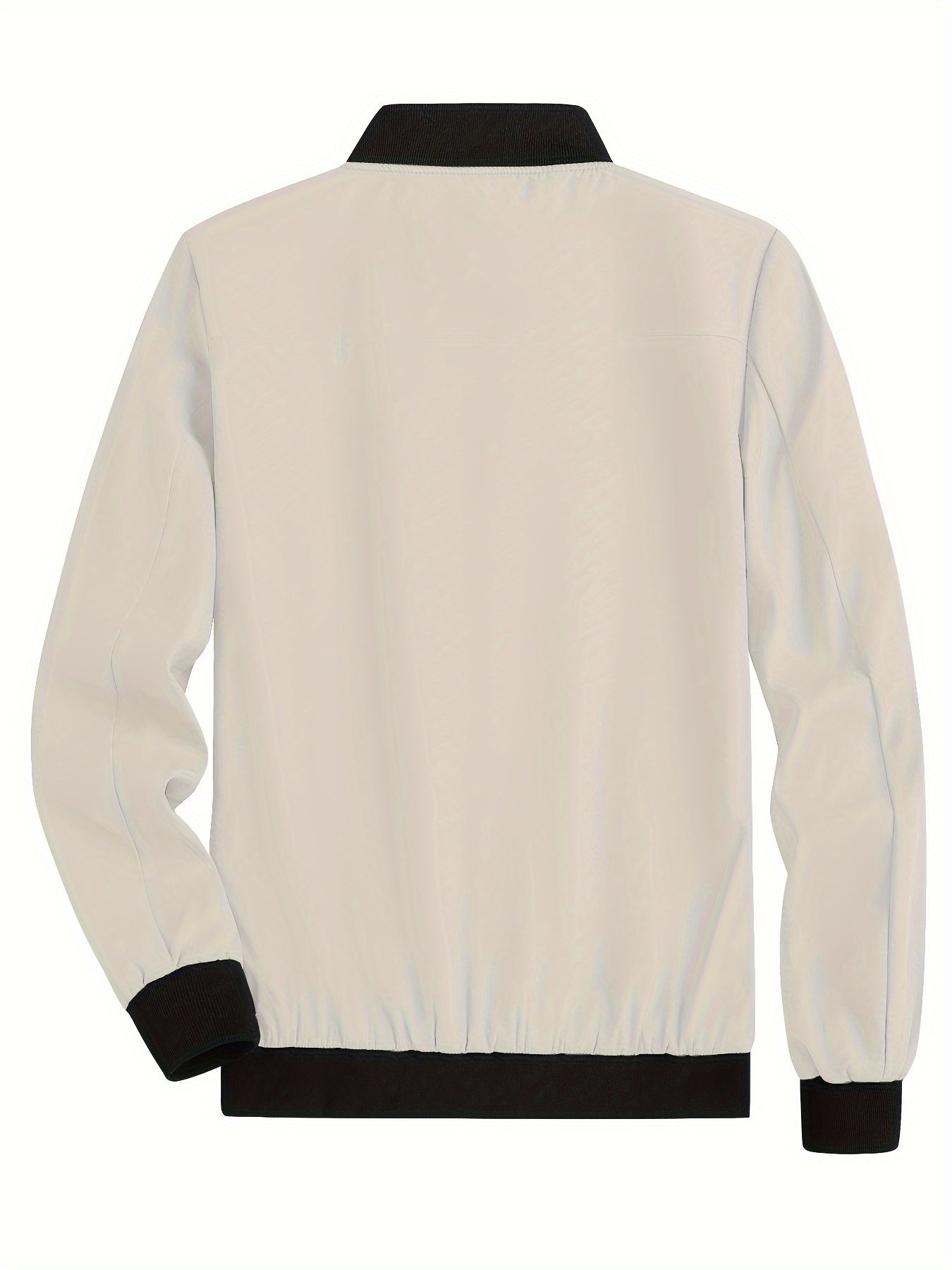 Windproof Slim Fit Long-sleeved Jacket - Casual Stand Collar Zippered Top - Suitable For Spring And Autumn