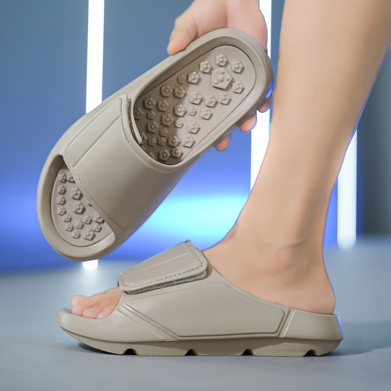 Men'S Breathable Massage Sandals - Comfortable EVA Summer Slides with Arch Support, Hook-and-Loop Closure, and Comfortable Heel for Outdoor, Beach, and Casual Wear, Strappy Sandal