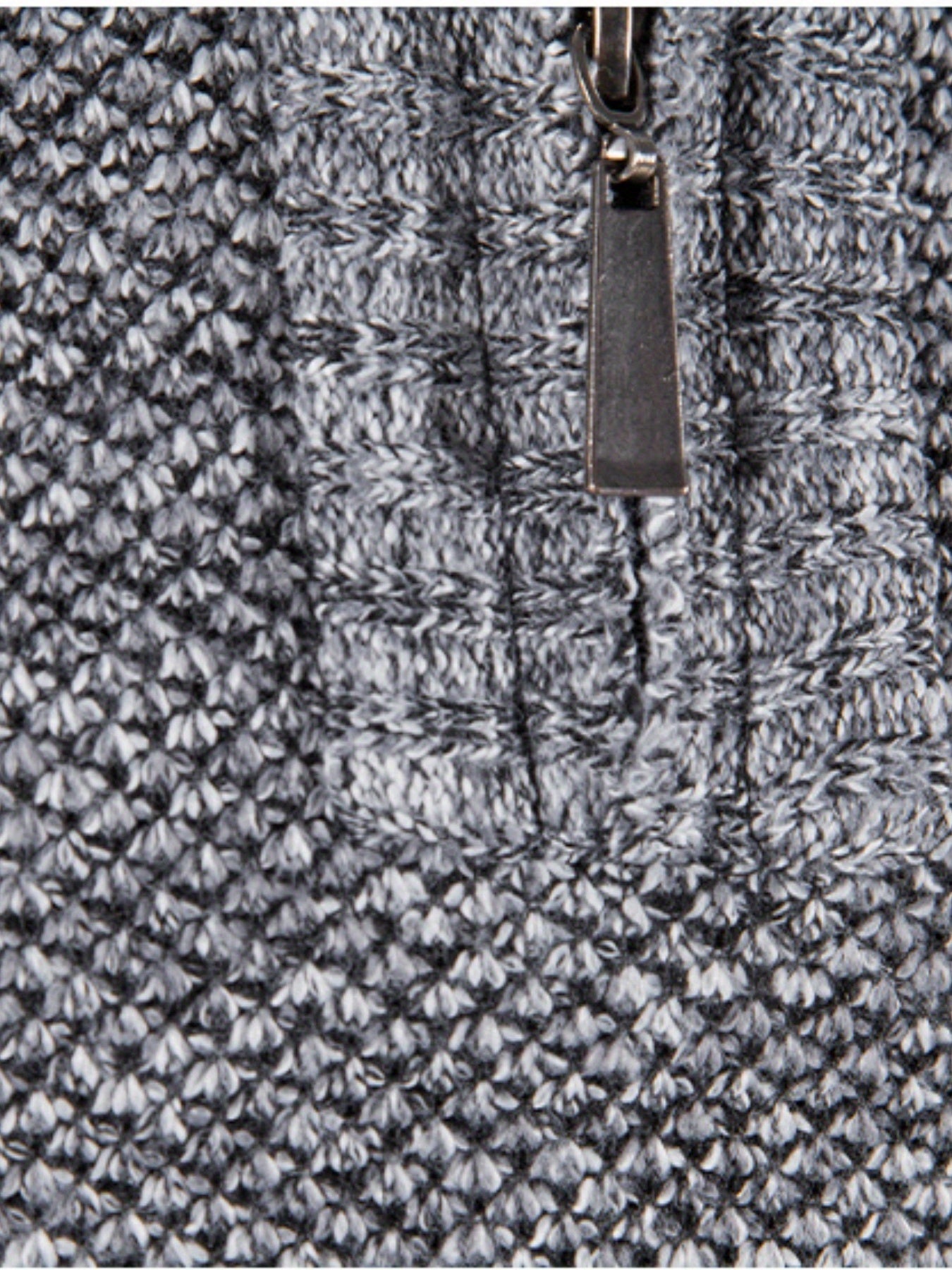 Warm Herringbone Twill Pullover Sweater, Men's Casual High Neck Mid Stretch Jacket Sweater For Fall Winter