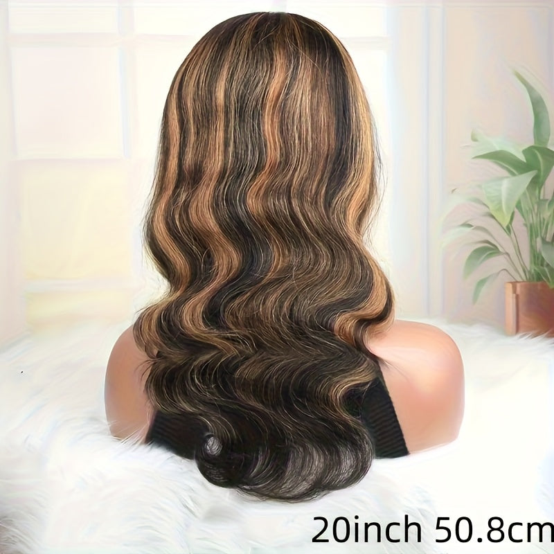 BTOMAR 13x6 HD Lace Front Wig - Density Real Human Hair Wavy Curl, Pre-Rooted Gradient Color Change, Natural Look for Women, Vacation & Party Elegance, Daily & Work Use, Anti-Tangle Hairpiece, Hair Wigs, Stylish Hair Accessor