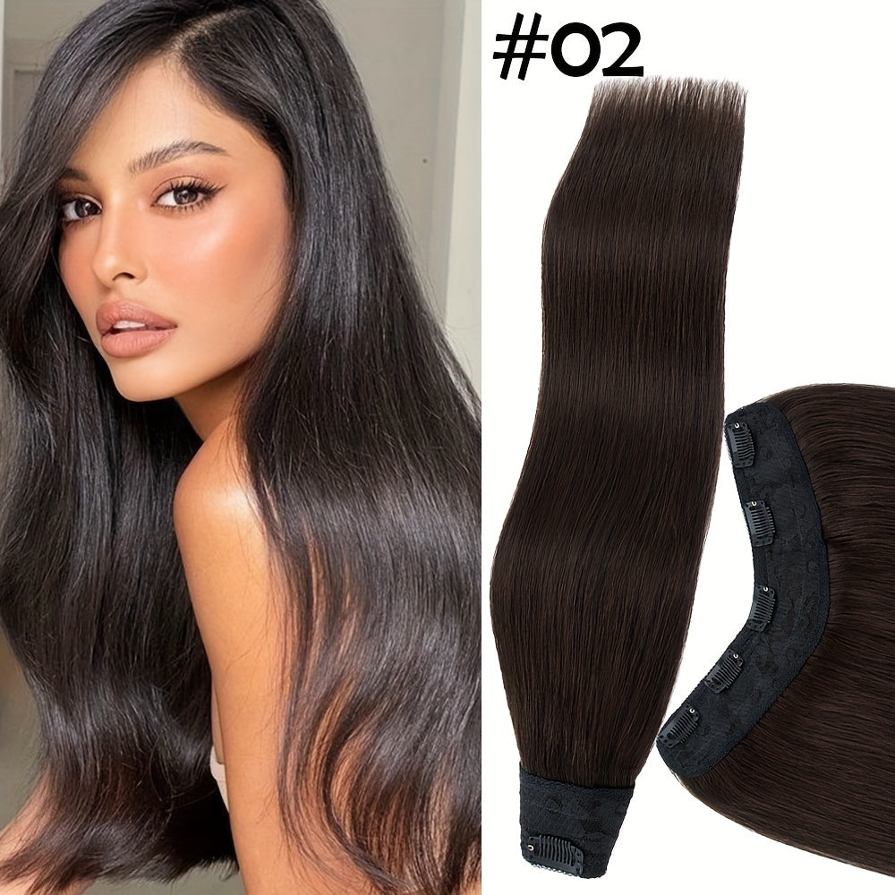 100% Human Hair V-Shap Clip In 100% Remy Human Hair Extensions One Piece 5 Clips Half Full Head 12in-22in Any Colors Hair Clips Hair Accessories