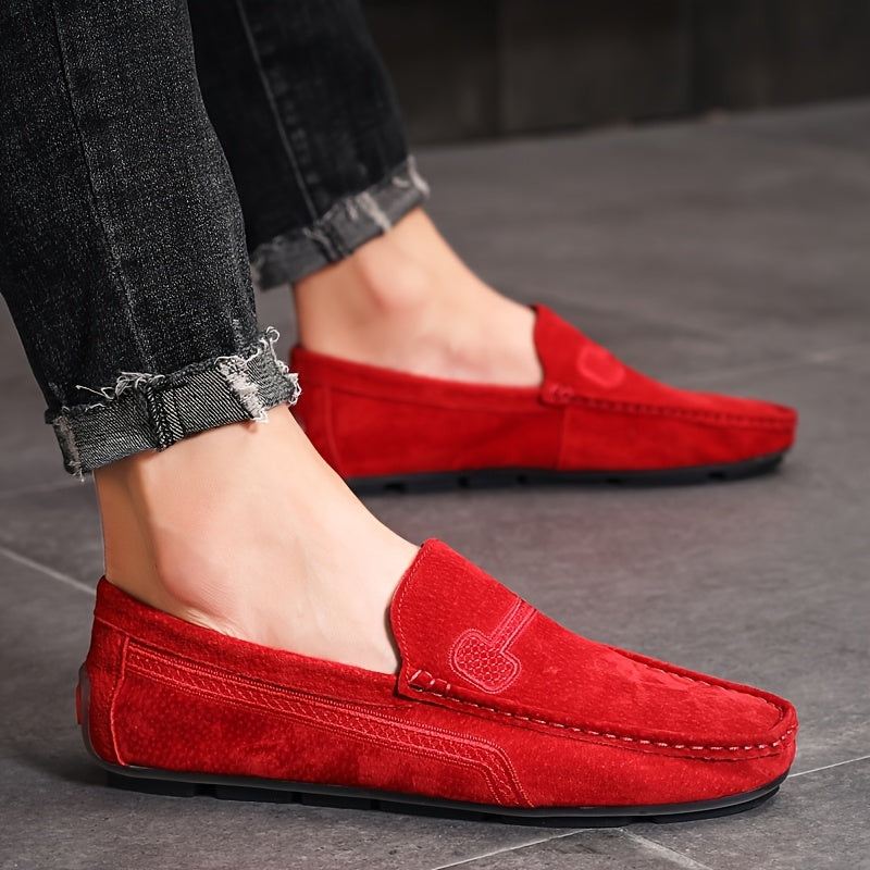 Men's Casual Loafers, Upper, PU Lining, Rubber Sole, Fabric Insole, Round Toe Slip-On Shoes for All Seasons, Dressy Shoes