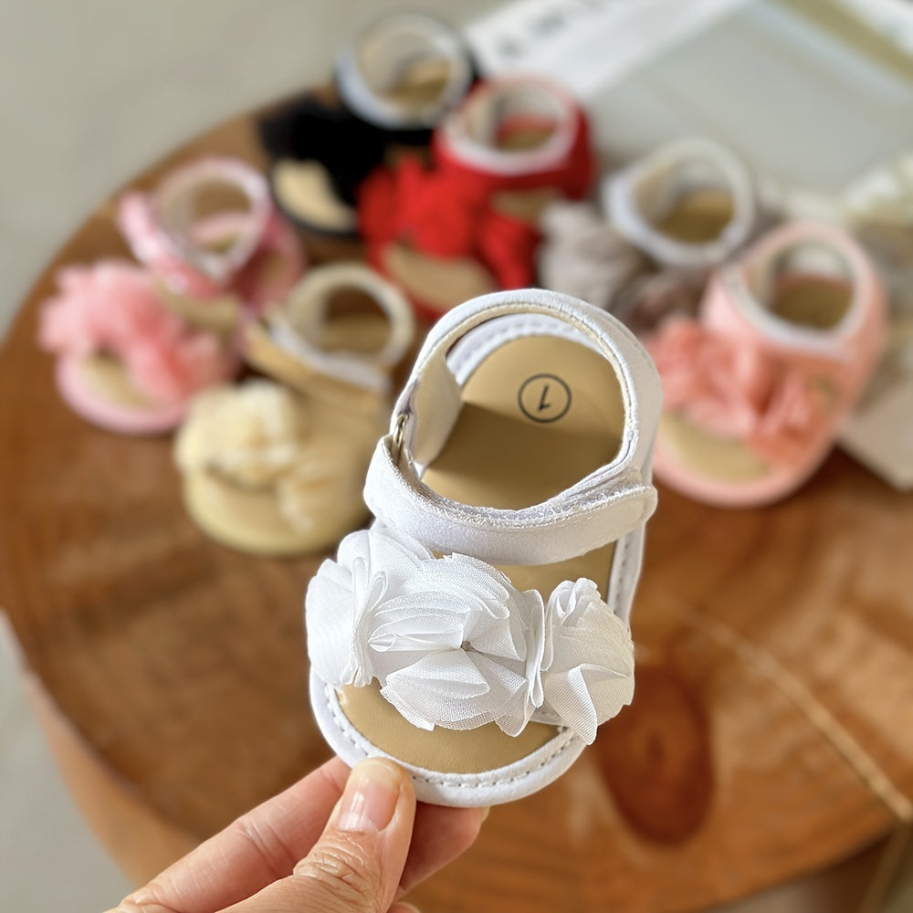 Adorable Baby Girl's Floral Sandals - Breathable, Comfortable, and Durable Open-Toe Shoes for Newborn, Infant, and Toddler's First Steps, Perfect for Spring, Summer, Beach, and Outdoor Activities