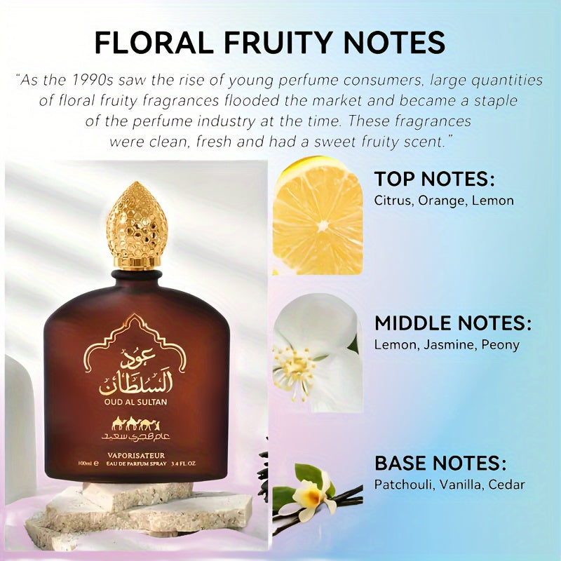 Arabian Eau De Parfum for Men & Women - 3.38oz, Long-Lasting Woody Scent with Alcohol, Paraben-Free, Ideal for Daily Wear & Dates, Parties, and Gifting