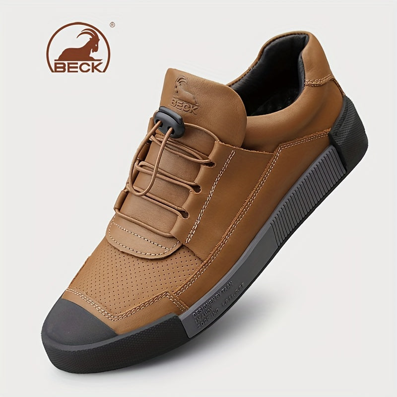 Men's Genuine Leather Lace-Up Shoes - Minimalist Formal & casual Shoes, Cushioned Insole & Non-Slip Rubber Sole for Office, Everyday, Semi-Formal Events - All-Season Everyday dress shoes, Office Footwear, Stylish Footwear, Br