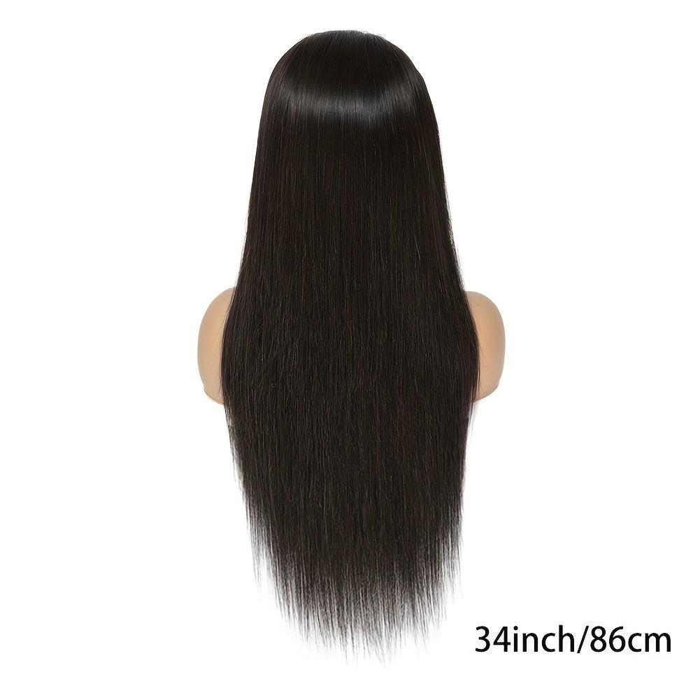 Straight Lace Closure Wig Human Hair Wigs For Women Glueless Wigs Ready To Wear Human Hair Wig 5x5 Transparent Lace Pre Cut Pre Plucked 34 Inch 180%