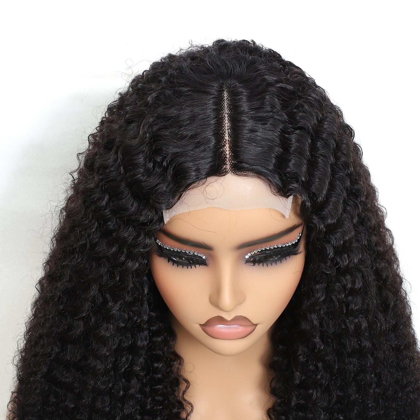 Kinky Curly Lace Front Wigs Human Hair 4x4x1 Lace Closure Wigs 180% Density Kinky Curly Wigs with Brazilian Remy Hair Unprocessed Virgin Hair Wig Natural Color