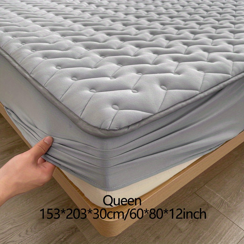 1pc Waterproof Fitted Sheet, Soft Comfortable Polyester Bedding Fitted Sheet, For Bedroom, Guest Room, With Deep Pocket, Fitted Bed Sheet Only