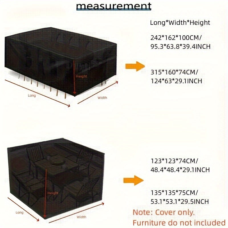 1pc Patio Furniture Covers Waterproof 210D Outdoor Furniture Covers for Patio Furniture Sets, Sofa, Table and Chair Set Cover, Anti-UV Rain Snow Dust Wind-Proof