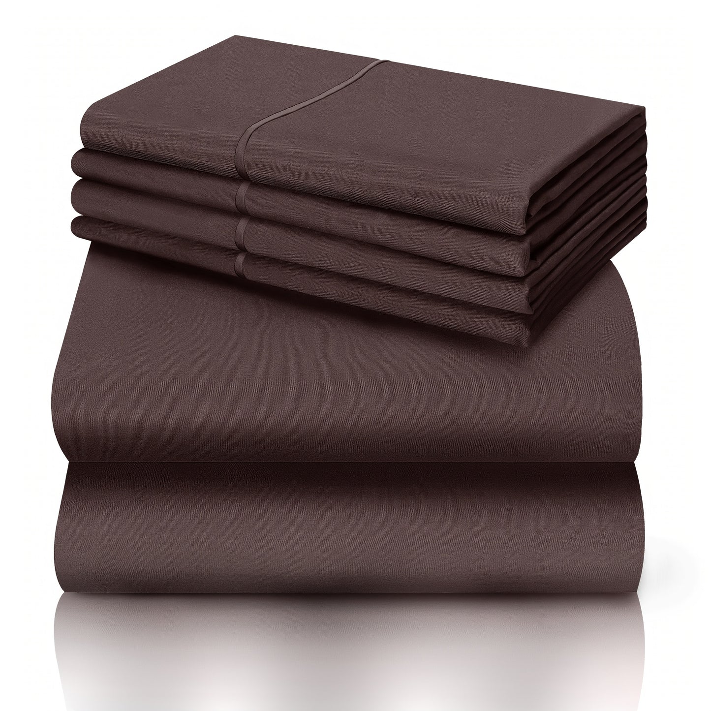 6pcs Luxury Cooling Bed Sheet Set, Soft Comfort Set, Queen Size Bedding Set, Breathable, Wrinkle Resistant,, Soft, with 18 Inch Deep Pockets, Bedroom, Guest Room, Hotel Bedding Set (1* Flat Sheet + 1* Fitted Sheet + 4* Pillow