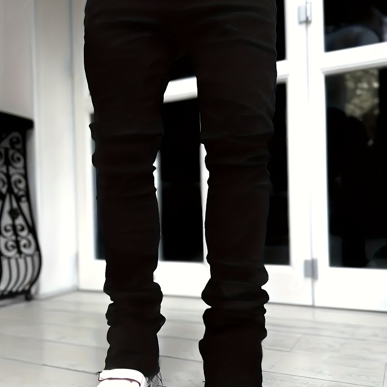 Mid-Stretch Slim Fit Flared Jeans for Men - Trendy Street Style Denim Pants with Comfortable Fabric, Classic Five-Pocket Design, and Fashionable Flared Leg - Perfect for Casual Daily Wear, Party, and Outdoor Activities