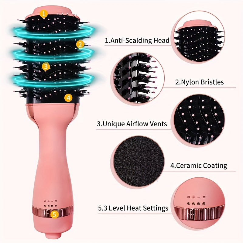 Multifunctional Hot Air Comb Three-in-One Hair Comb Curler Dry and Wet Use Without Damaging Hair Quality