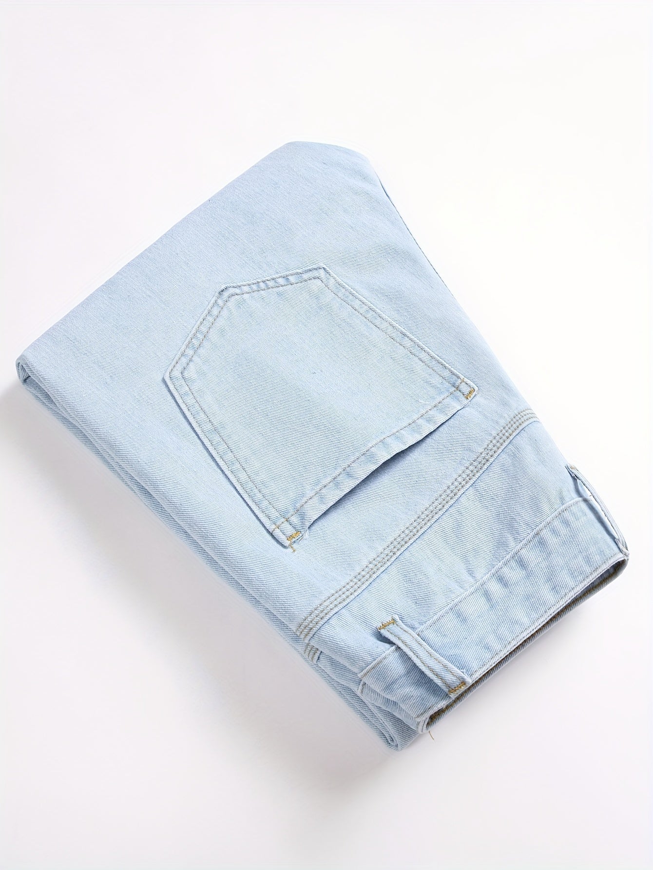 Men'S Slim Fit Letter & Heart Embroidered Ripped Jeans for men