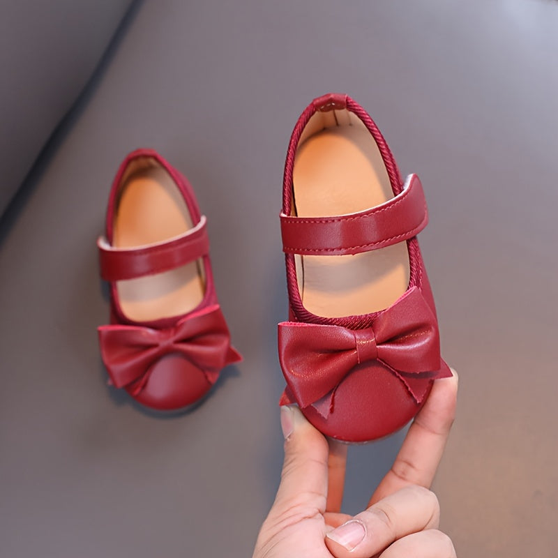 [Mary Jane | Soft] Soft Non-slip Mary Jane Flats | Girls Shoes Princess Shoes with Bow Decor